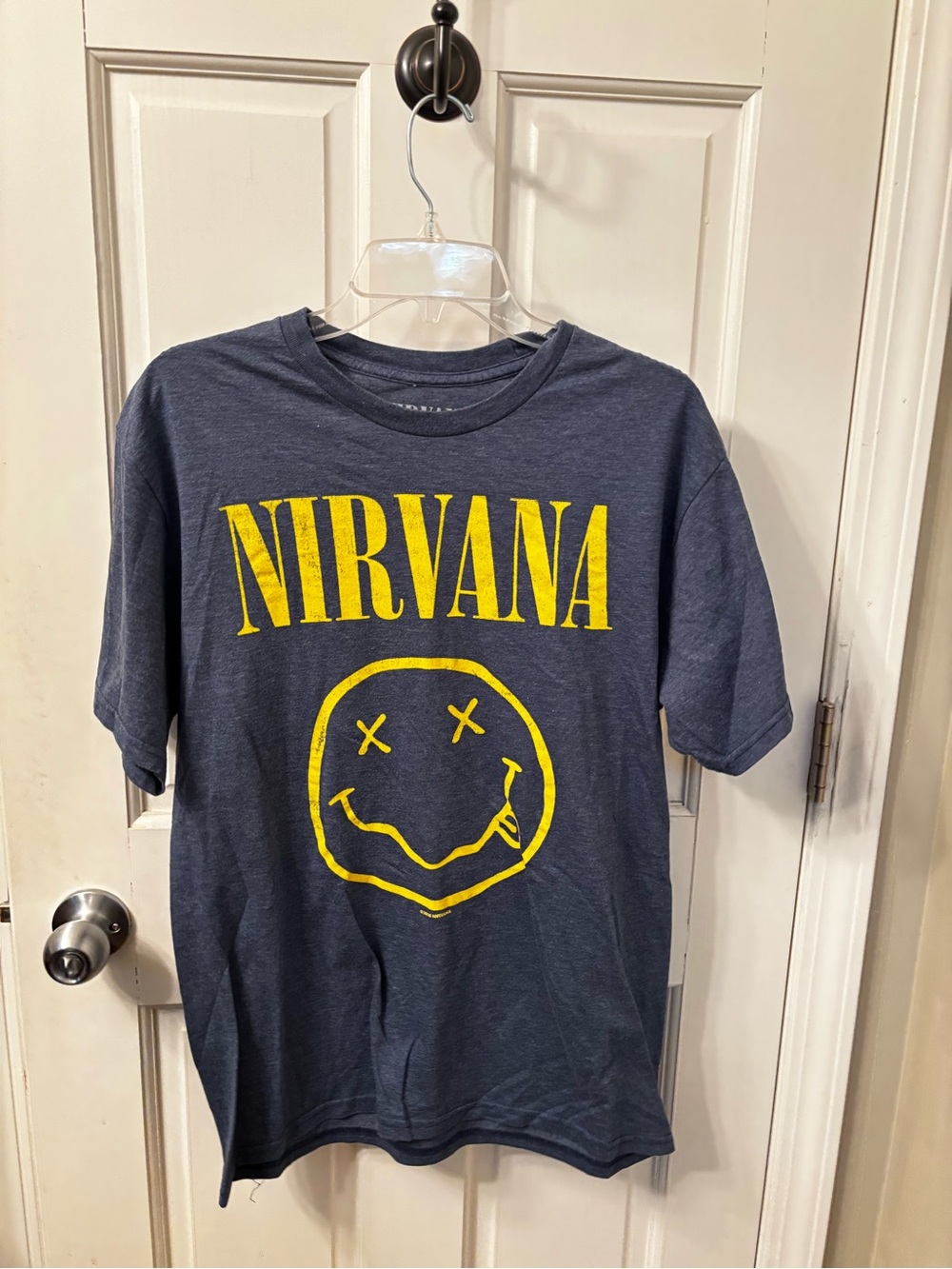 NIRVANA Navy Tee with Yellow Print